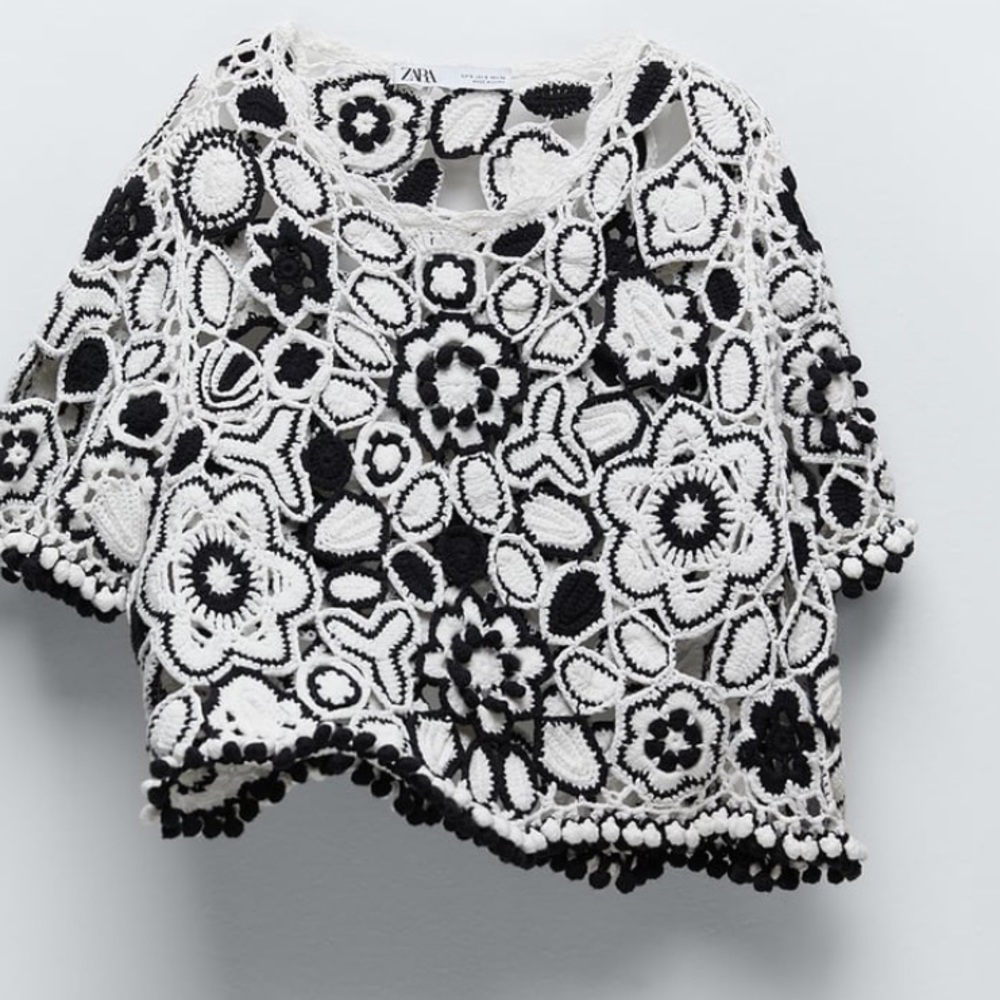 Zara crochet Pom Pom sweater - Picture 5 of 6